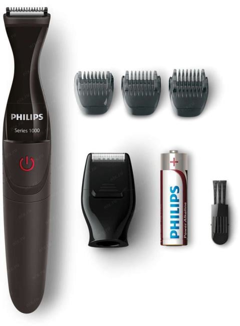 Триммер Philips MG1100/16, для бороды, батарейки, 3 гребня