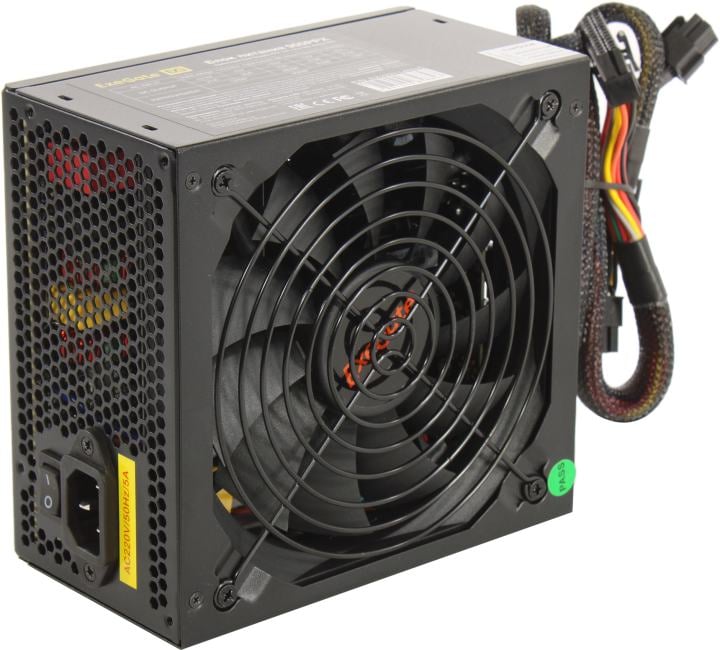 Exegate EX222114RUS-S Блок питания 900W ExeGate 900PPX (ATX, SC, APFC, КПД 82% (80 PLUS), 14cm fan, 24pin, 2x(4+4)pin, PCIe, 5xSATA, 4xIDE, Cable Management, RTL, black, кабель 220V с защитой от выдер