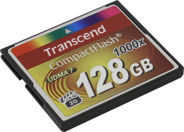 Карта памяти Transcend CompactFlash 1000 TS128GCF1000, 128 ГБ, 160/120 МБ/с