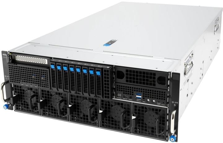 ASUS 4U ESC8000A-E13P <90SF0401-M000N0>  (SP5,14xPCI-E,SVGA,8xHS  SAS/SATA/NVMe,2x10GbLAN,24DDR5,3200W  HS 3+1)