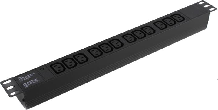 Блок розеток Exegate - ServerPro PDU-19H007 Al-12C13-C20, 16A, in (1xIEC-320 C20), out ( 12xIEC-C320 C13), Горизонтальный, индикатор, 1U, цвет чёрный, EX280865RUS