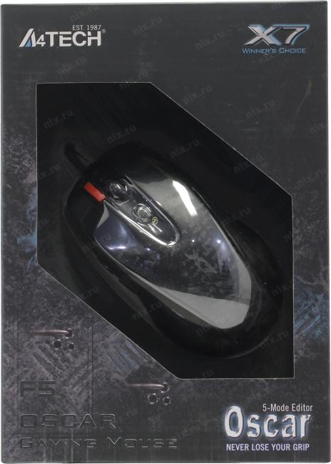 A4Tech V-Track Gaming Mouse <F5  Black>  (RTL)  USB 7btn+Roll
