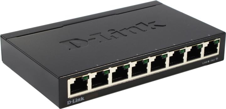 Коммутатор D-Link DGS-1008D/R1A, 8×1GbE, неуправляемый, металл