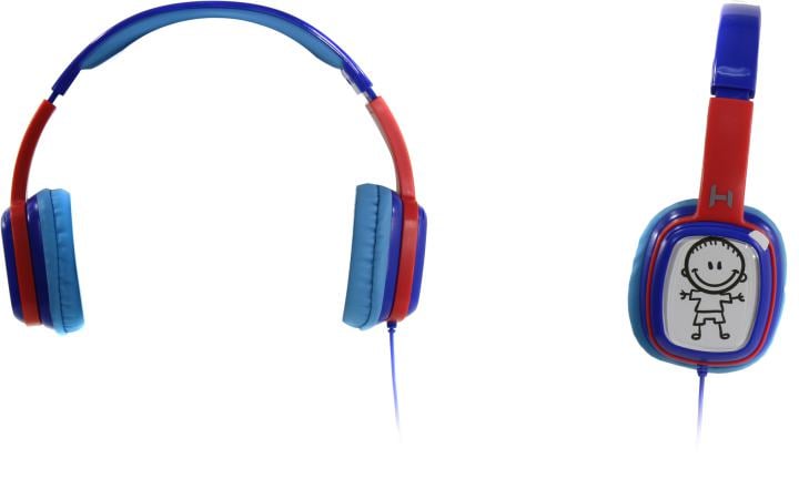 Наушники HARPER KIDS HN-302 Blue-Red  (шнур  1.2м)