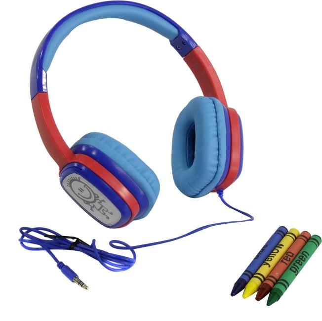 Наушники HARPER KIDS HN-302 Blue-Red  (шнур  1.2м)