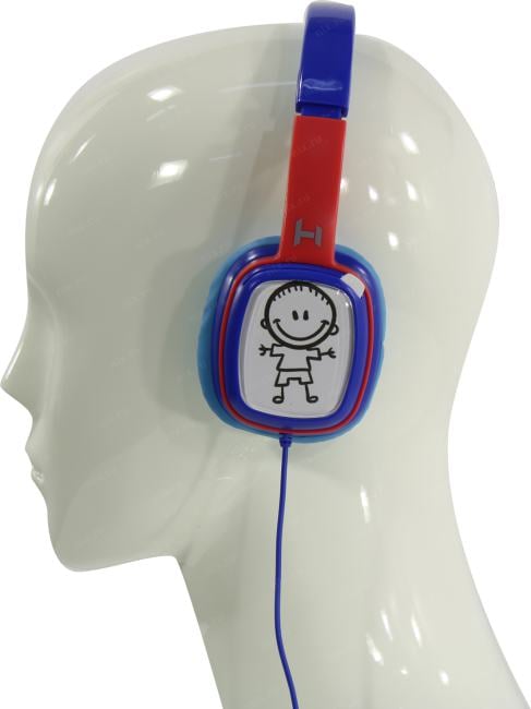 Наушники HARPER KIDS HN-302 Blue-Red  (шнур  1.2м)
