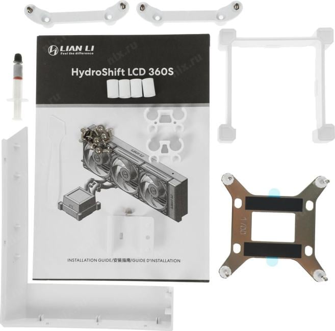 Система водяного охлаждения Lian Li HydroShift LCD 360S (HSLCD36SW  White) / 3x120mm PWM Fans  /  G89.GHSLCD36SW.R0