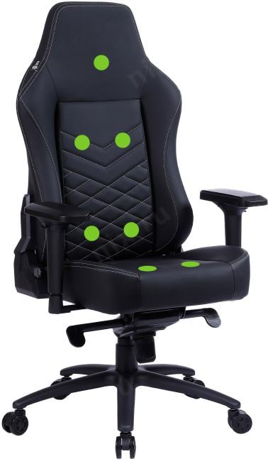 Кресло игровое Cactus CS-CHR-0112BL-M  черный с подголов.