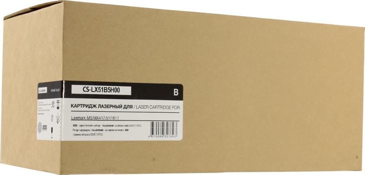 Тонер-картридж CACTUS - MS/MX417/517/617, Лазерный, Черный, 8500стр, аналог Lexmark 51B5H00, CS-LX51B5H00