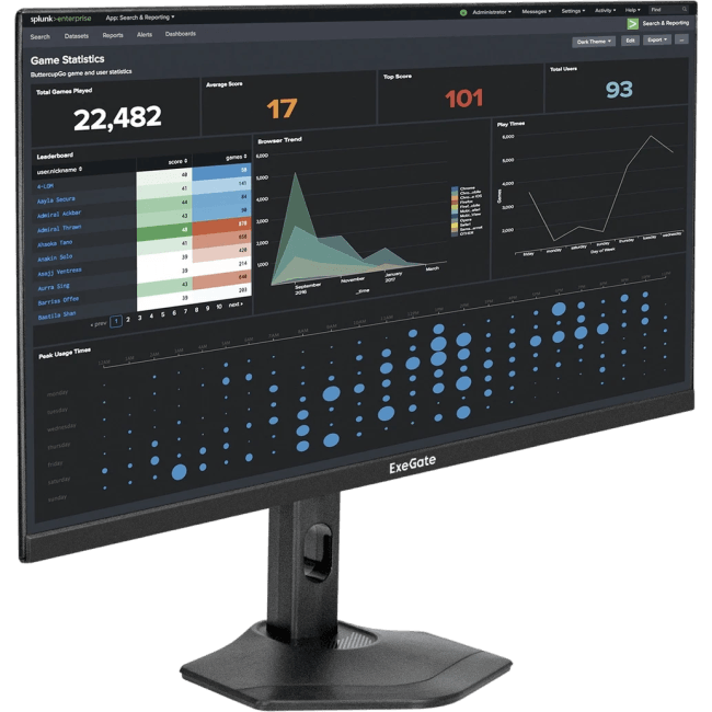 Монитор 27" ExeGate SuperView EH2700TA (IPS LED Grade A+, FHD, 1920x1080@100Гц, 16:9, 250cd/m2, 1300:1, 178°/178°, 3-5ms, Speakers, D-Sub, HDMI, DisplayPort, Flicker-free, FreeSync, Low Blue Light, кабель HDMI 1.5м, VESA, регулировка высоты (HAS), регулировка наклона (tilt), поворот экрана (swivel), поворот экрана на 90° (pivot), черный)