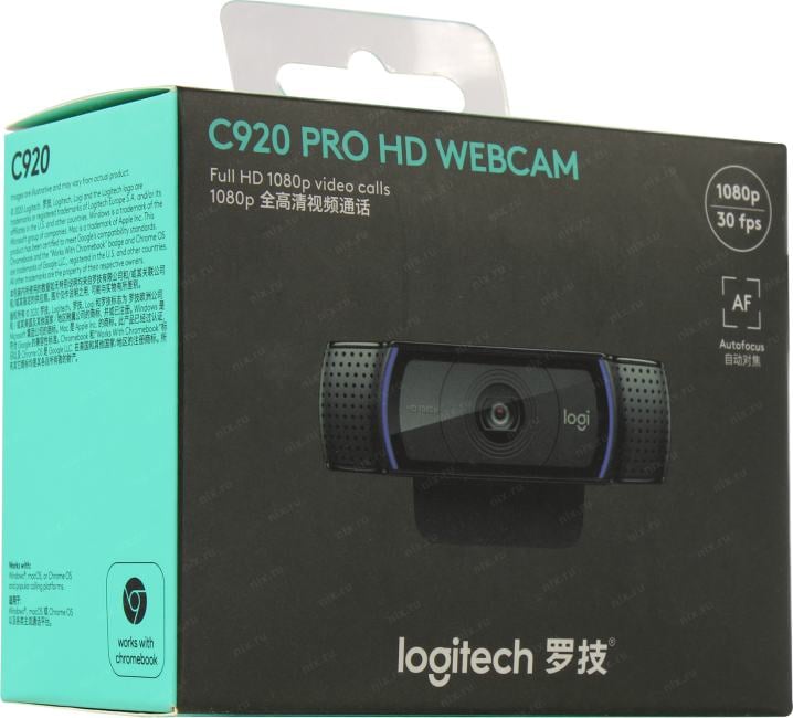 Logitech HD Pro Webcam C920 (RTL)  (USB2.0, 1920*1080, микрофон)<960-000998>