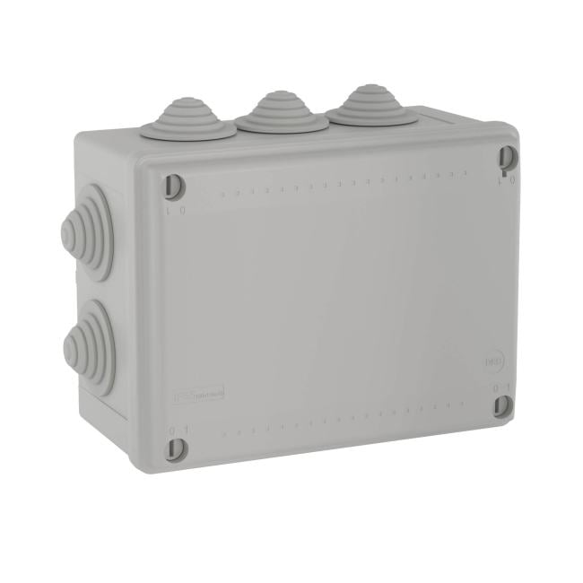 DKC / ДКС 54200 Коробка ответвит. с кабельными вводами, IP55, 240х190х90мм ( 10 вводов), цвет серый