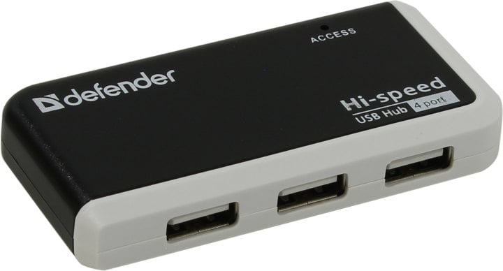 Defender Разветвитель QUADRO INFIX USB2.0 - 4 порта, скор. - до 480 Мбит/с, + кабель USB 2.0 A(M) - MiniB (M) - 1м.