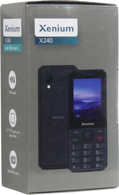 Мобильный телефон Xenium X240, 2.4", 2SIM, 0.3Мп, MP3, FM, microSD, черный