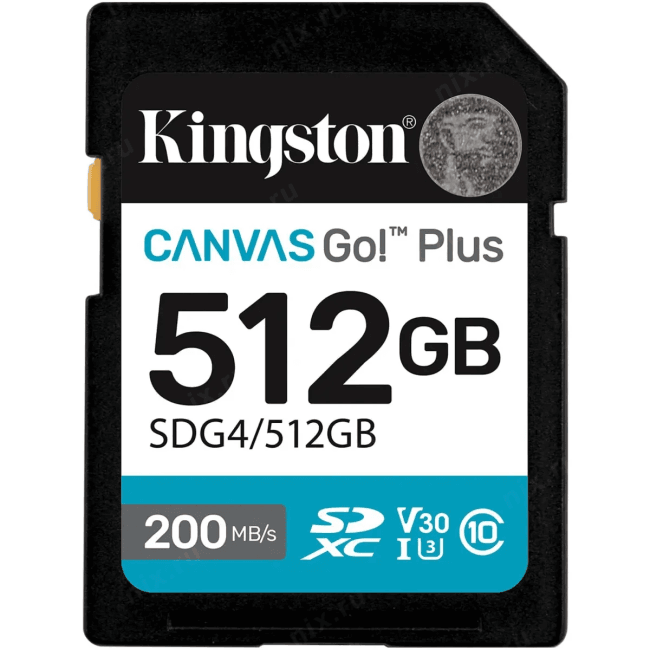 Kingston SDG4/512GB Карта памяти 512G SDXC Go  Plus  G4  200R V30