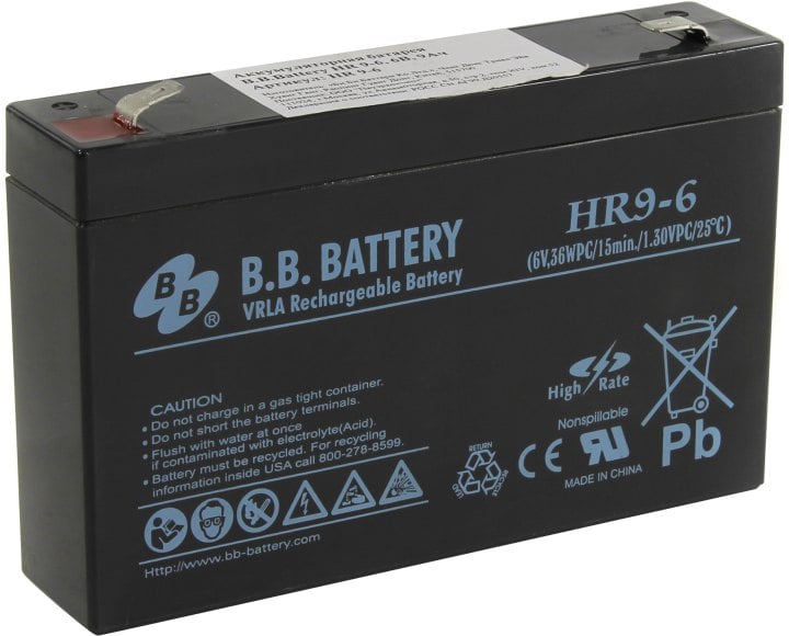 Аккумулятор B.B. Battery HR 9-6, 6В, 9Ач