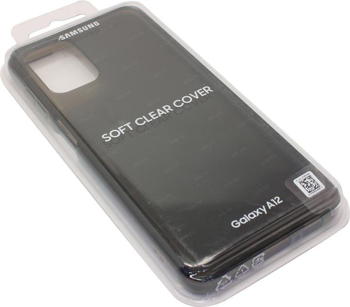 Чехол (клип-кейс) Samsung для Samsung Galaxy A12 Soft Clear Cover черный (EF-QA125TBEGRU)