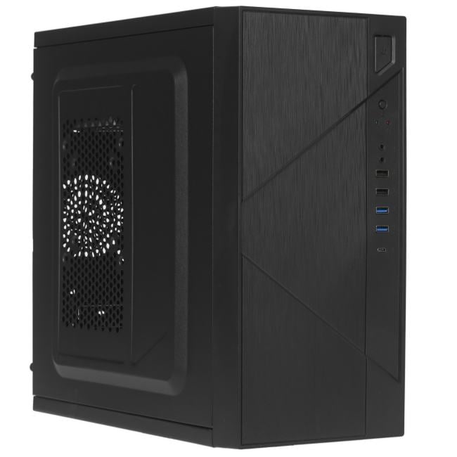 Компьютерный корпус с блоком питания 450Вт. Case Forza mATX case, black, w/PSU 450W 12cm, w/2xUSB 2.0, w/2xUSB 3.0, w/1xType-C (USB 2.0), w/pwr cord, w/o FAN
