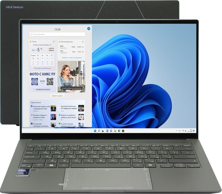 Ноутбук Asus Zenbook S 14 OLED UX5406SA-PV055W - 14", 2880x1800, Intel Core Ultra 7 155H 1800MHz, LPDDR5X 32 ГБ, SSD 1 ТБ, Intel Arc Graphics, Bluetooth, Wi-Fi, 4cell, серый, Windows 11 Home 64, 90NB14F1-M002C0