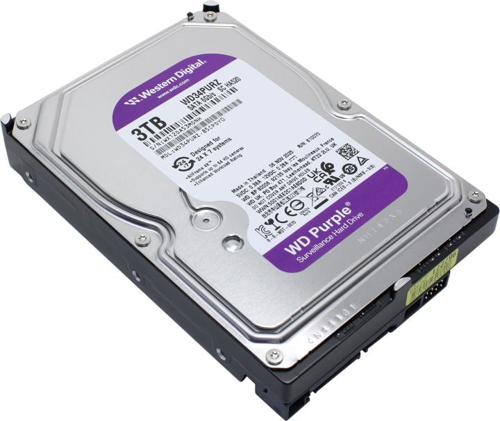 Жесткий диск Western Digital HDD SATA-III  3Tb Purple WD34PURZ, 5400 RPM, 128MB buffer (DV&NVR), 1 year (аналог WD33PURZ)
