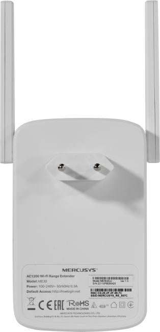 Mercusys <ME30> AC1200 Wi-Fi Range Extender  (1UTP 100Mbps, 802.11a/b/g/n/ac)