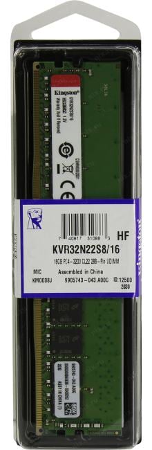 Kingston <KVR32N22S8/16> DDR4  DIMM  16Gb  <PC4-25600> CL22