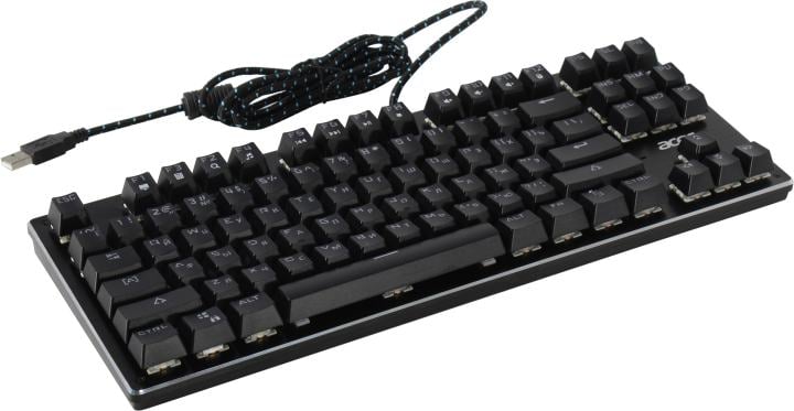 Клавиатура Acer OKW126 механическая черный USB Multimedia for gamer для ноутбука LED (ZL.KBDEE.00G) кабель 1.8м