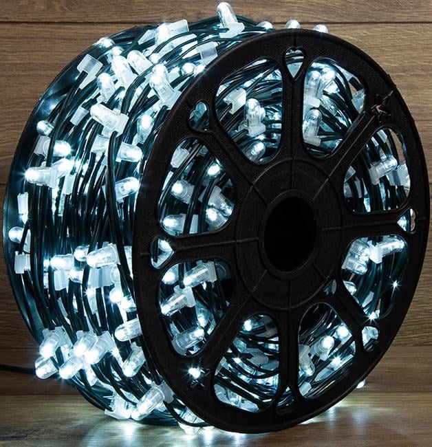 Гирлянда светодиодная "LED ClipLight" 665LED бел. 80Вт 12В провод черн. (уп.100м) Neon-Night 325-125