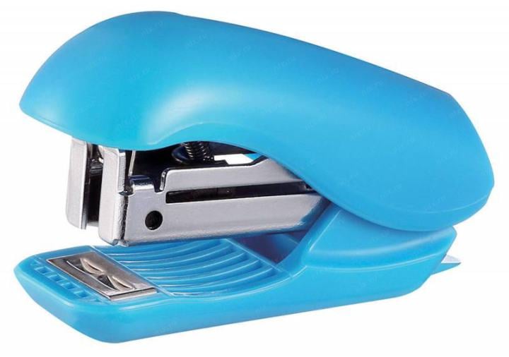 Степлер ручной Kw-Trio 056C3 mini Dolphin 24/6 26/6 (15листов) встроенный антистеплер ассорти  50скоб  металл/пластик