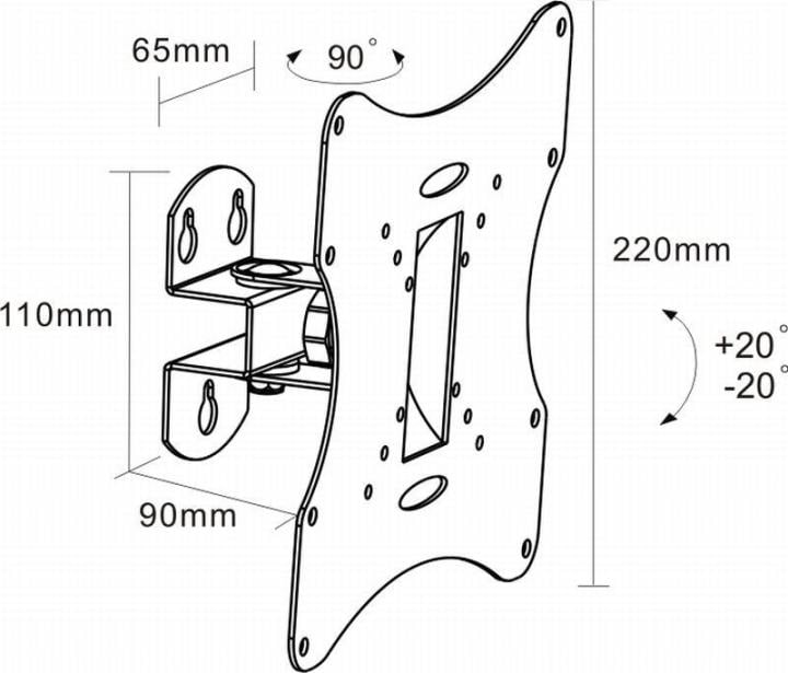 Аксессуар для ТВ WALL MOUNT-201  BLACK  10006  ARM MEDIA