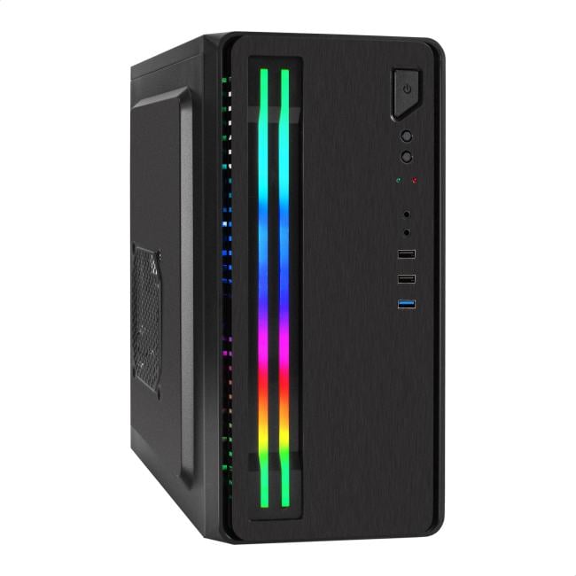 Компьютерный корпус Minitower ExeGate mEVO-7805-XP400 (mATX, БП XP400 с вент. 12см, 2*USB+1*USB 3.0, аудио, черный, с 2*RGb подсветкой)