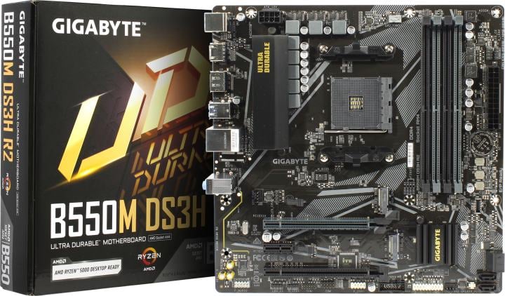 GIGABYTE B550M DS3H R2 (RTL) AM4 <B550> 2xPCI-E HDMI+DP GbLAN SATA  RAID MicroATX 4DDR4