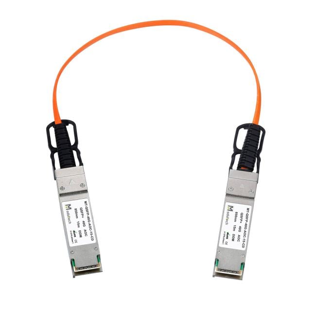 MT-QSFP-40G-AOC-15-CD Трансивер QSFP+ AOC, скорость передачи 40 Гбит/с,  850  нм,  15 м