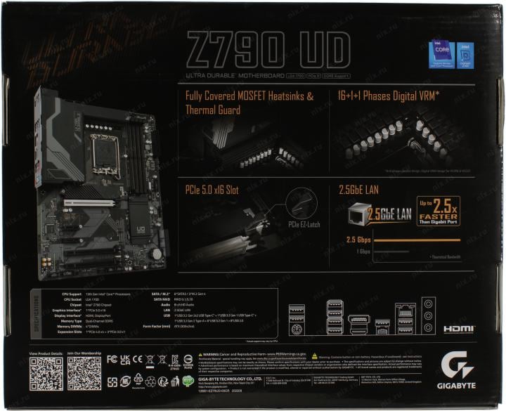 GIGABYTE Z790 UD (RTL) LGA1700 <Z790> 3xPCI-E HDMI+DP 2.5GbLAN  SATA ATX 4DDR5