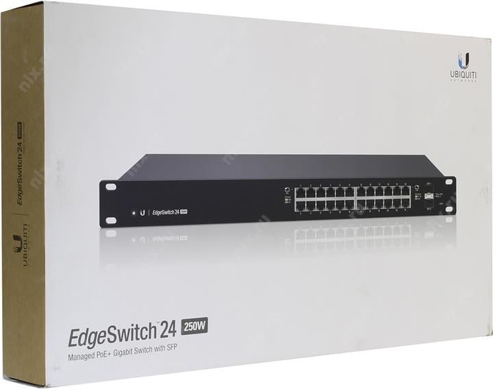 Коммутатор Ubiquiti ES-24-250W, L2/L3, 24×1GbE PoE, 2×SFP, 250W, 1U