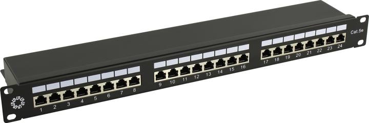 Патч-панель 5bites - PPF55, 24-ports, кат. 5e, FTP, RJ-45, IDC Dual, 1U, цвет чёрный, PPF55-05