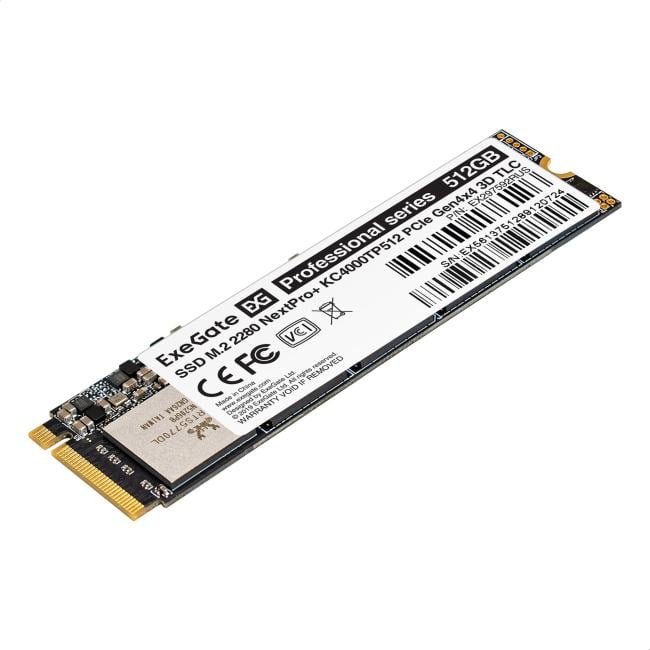 EX297592RUS Накопитель SSD M.2 2280 512GB ExeGate NextPro+ KC4000TP512 (PCIe Gen4x4,  NVMe,  22x80mm,  3D TLC)