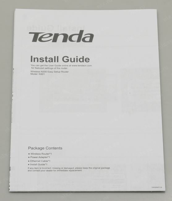 TENDA <N301> Wireless N300 Router (3UTP 100Mbps, 1WAN, 802.11 b/g/n,  300Mbps,  2x5dBi)