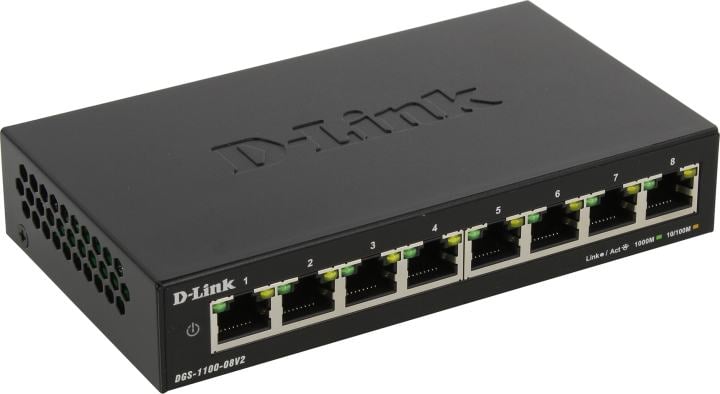Коммутатор D-Link DGS-1100-08V2/A1A, L2, 8×1GbE