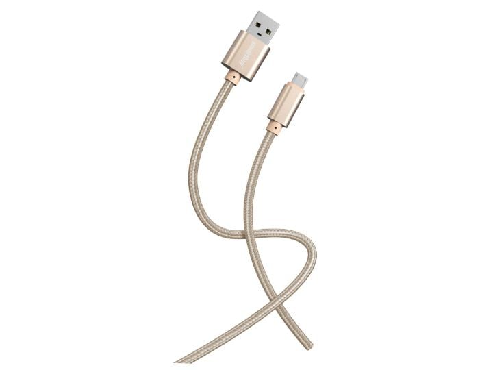 iK-12-S02g Кабель для зарядки и передачи данных S02 MicroUSB золотистый, 3 А, 1  м, Smartbuy (iK-12-S02g)