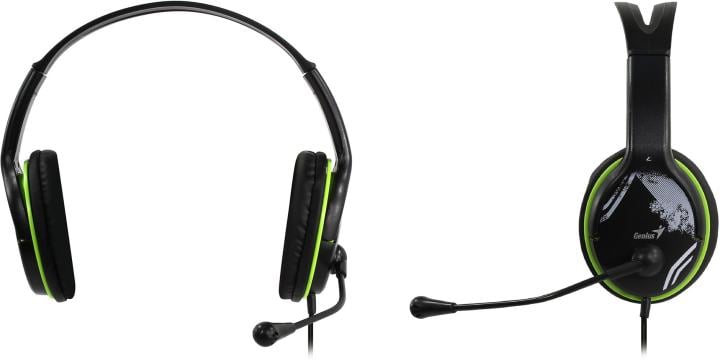 Наушники с микрофоном Genius HS-400A (шнур 1.8м, с  регулятором громкости) (31710169100)