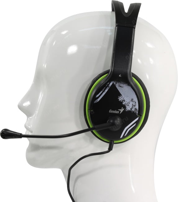 Наушники с микрофоном Genius HS-400A (шнур 1.8м, с  регулятором громкости) (31710169100)