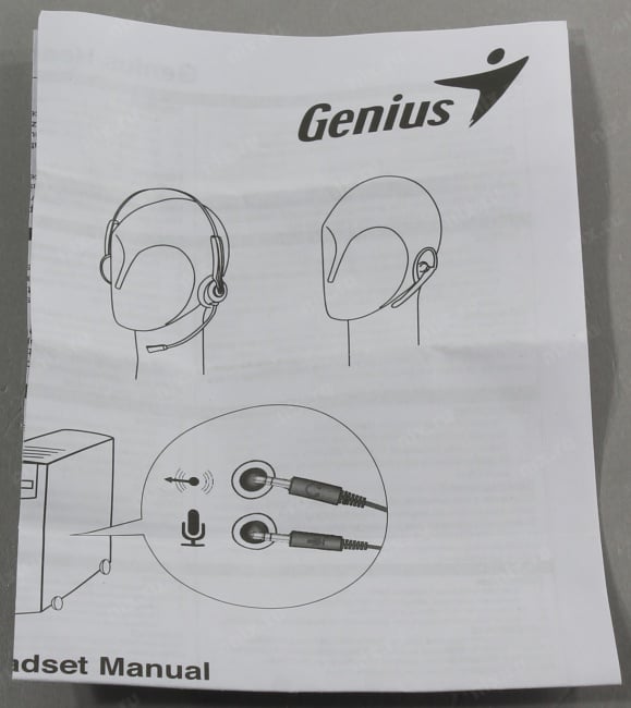 Наушники с микрофоном Genius HS-400A (шнур 1.8м, с  регулятором громкости) (31710169100)