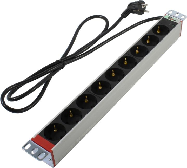 Блок розеток ЦМО R-16-9S-I-440-1.8, 16А, 9×Schuko, 1U, 1.8м