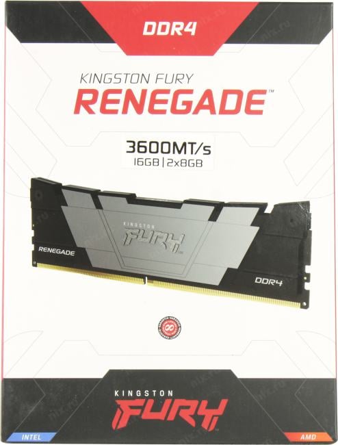 Kingston Fury Renegade <KF436C16RB2K2/16> DDR4 DIMM 16Gb  KIT  2*8Gb  <PC4-28800> CL16