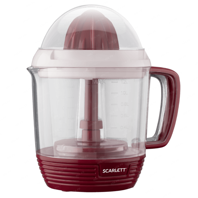 Соковыжималка цитрусовая Scarlett  SC-JE50C08  25Вт  рез.сок.:1200мл. красный/белый