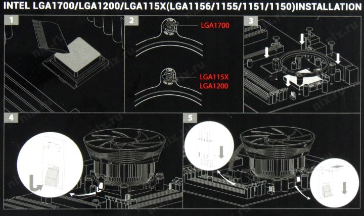 Deepcool <G-U-ARCHER-ARNNNN-G-3> ARCHER BIGPRO V2 (4пин, 115x/1200/1700/AM4/AM5, 29.7дБ,  900-2100об/мин,  Cu+Al)
