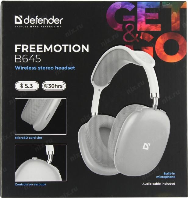 Наушники с микрофоном Defender FreeMotion B645 (Bluetooth 5.3,  microSD)  <63646>