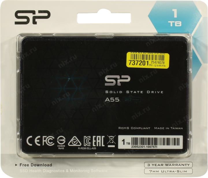 SSD 1 Tb SATA 6Gb/s Silicon Power  A55 <SP001TBSS3A55S25> 2.5"