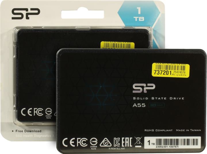 SSD 1 Tb SATA 6Gb/s Silicon Power  A55 <SP001TBSS3A55S25> 2.5"